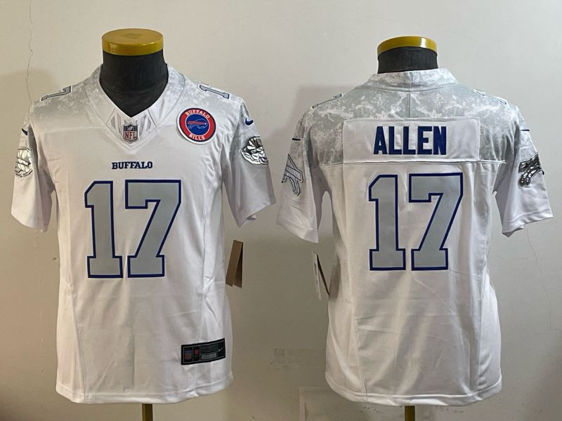 Youth 2025 Buffalo Bills #17 Allen white 5th generation Throwback Nike Limited NFL Jersey style 010->youth nfl jersey->Youth Jersey